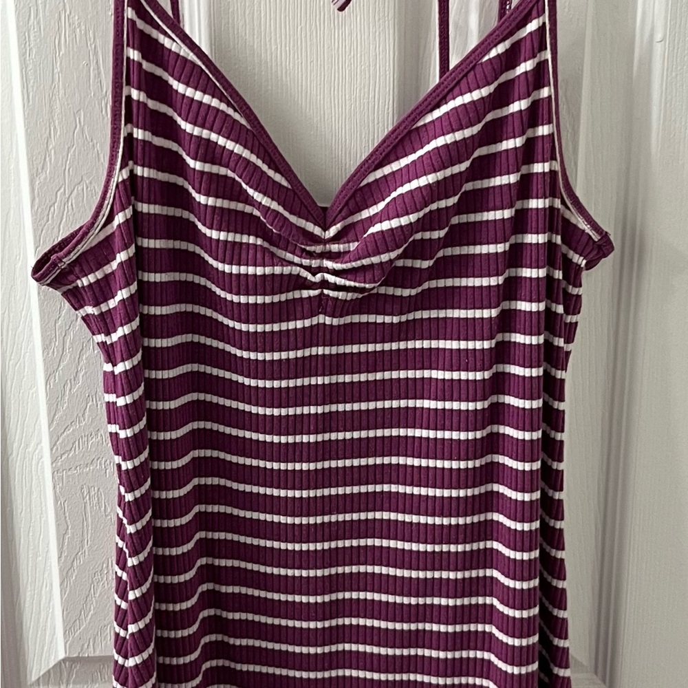Abercrombie & Fitch Purple Striped Beach Party Mini Dress juniors Size XL